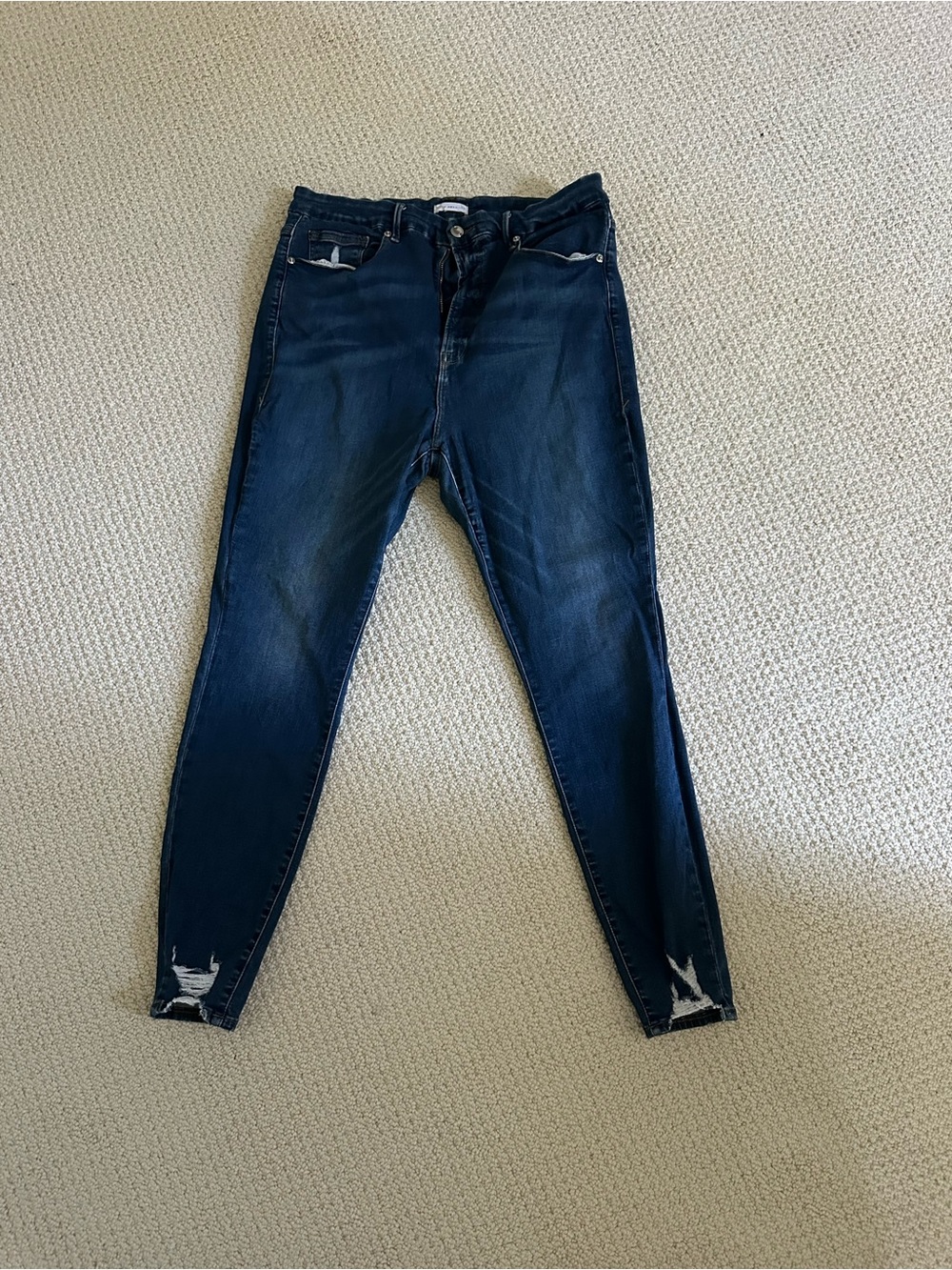Good American Dark Blue Women’s Skinny Jeans - Classic Stretch Denim